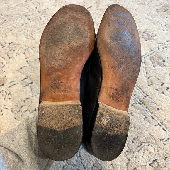 Johnston & Murphy Black Leather Tassel Slip On Loafer Size 12 M Vintage - Picture 5 of 9